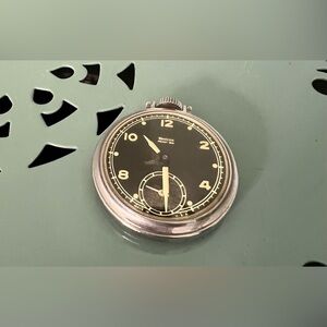 Vintage 1956 Black Dial Westclox Pocket Ben Pocket Watch Working